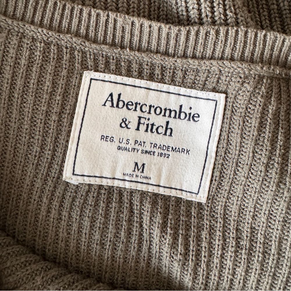 Abercrombie Olive Green Crew Sweater - Picture 5 of 7